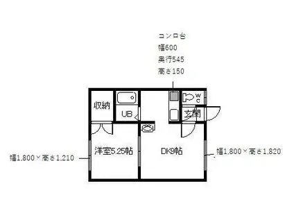 ドリームハイツ友光3号館(1DK/1階)の間取り写真