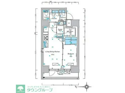 ルフォンプログレ浅草入谷(1LDK/14階)の間取り写真