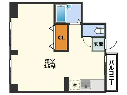 ハピネス国分寺(1K/3階)の間取り写真