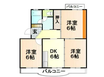 スカイヒル21I(3DK/3階)の間取り写真