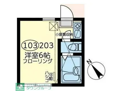 ユナイト大島上町 ポール・デュカス(ワンルーム/1階)の間取り写真