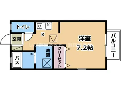 エスポワールセタ(1K/1階)の間取り写真