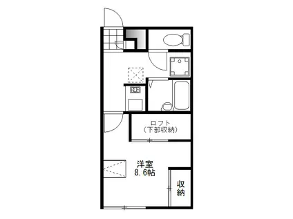 JR両毛線 駒形駅 徒歩36分 2階建 築22年(1K/1階)の間取り写真