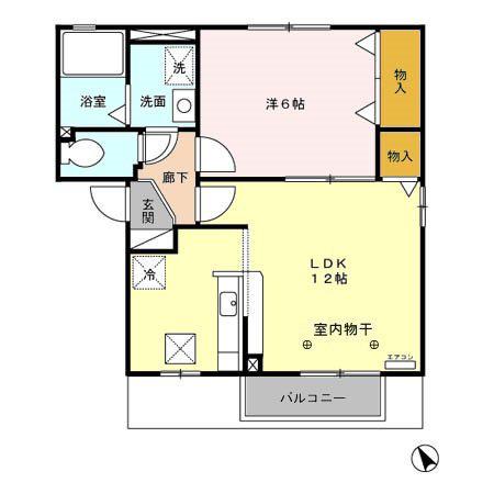 セジュールソフィアC(1LDK/1階)の間取り写真