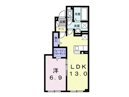 ホワイトオーシャン(1LDK/1階)の間取り写真