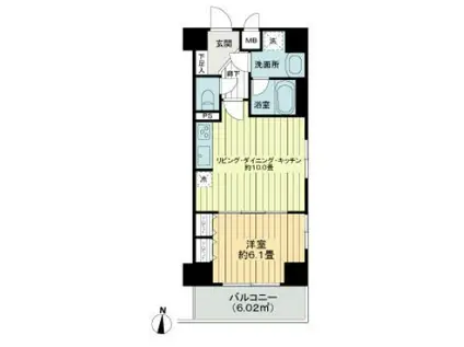 デュオ・スカーラ麹町(1LDK/3階)の間取り写真