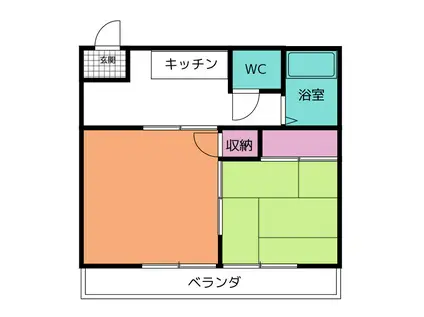 丸桂コーポ I(2DK/2階)の間取り写真