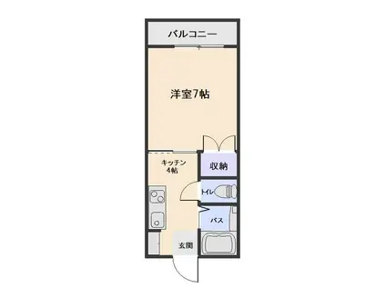 マリンスパーク諏訪(1K/1階)の間取り写真