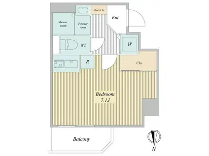 ジョイシティ住吉II(ワンルーム/2階)の間取り写真