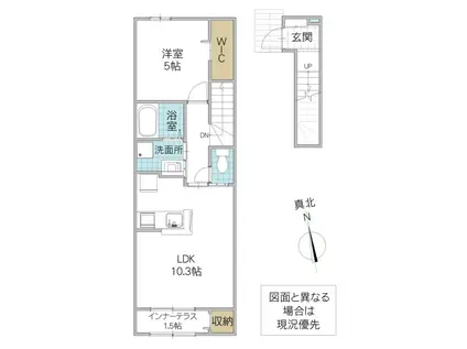 サンプリズムII(1LDK/2階)の間取り写真