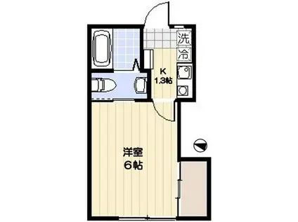 八成コーポ(1K/1階)の間取り写真