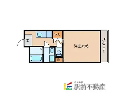 K.S TOWN(1K/3階)の間取り写真