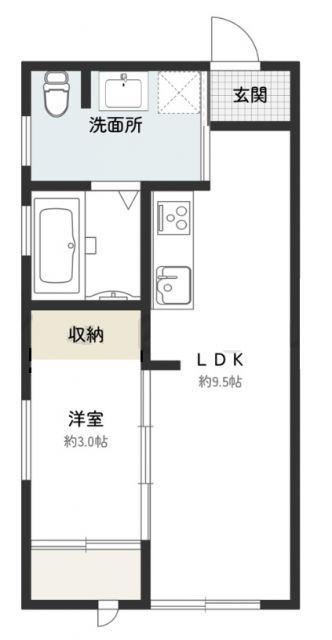 KOYA 430(1LDK/1階)の間取り写真