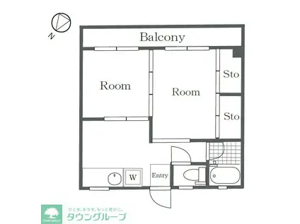 メゾン北嶋(2DK/3階)の間取り写真