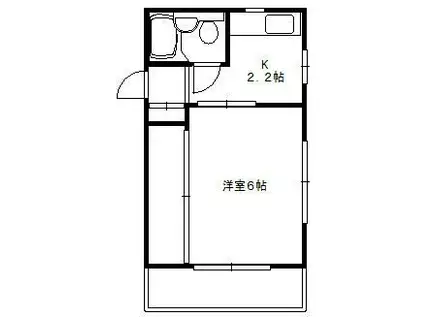 フラット小山(1K/2階)の間取り写真