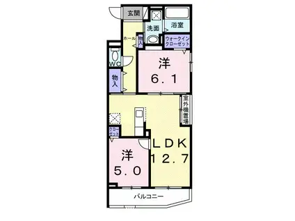 アンジュ シマモト(2LDK/2階)の間取り写真