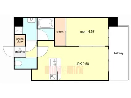 プレジオ塚本ASIAN(1LDK/3階)の間取り写真