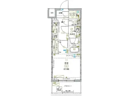 KDXレジデンス池袋ウエスト(1K/12階)の間取り写真