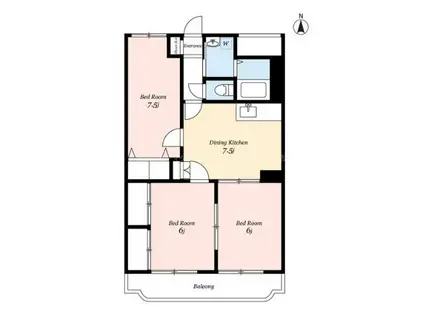 キャトルセゾン(3DK/3階)の間取り写真