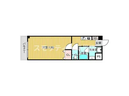 ル・クール花園(1K/5階)の間取り写真