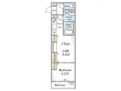 リブリ・足立区西新井本町4(1LDK/1階)の間取り写真