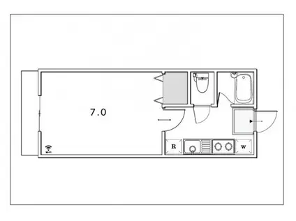 コーポブランシェB(1K/1階)の間取り写真
