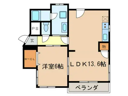 サーラSK(1LDK/2階)の間取り写真
