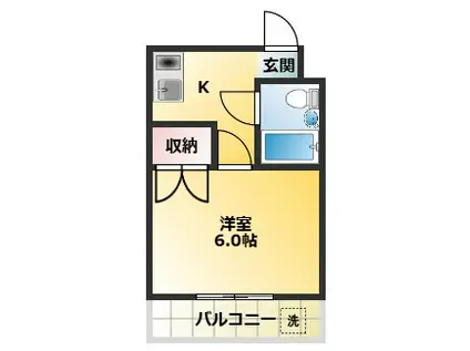 KSビル(1K/3階)の間取り写真