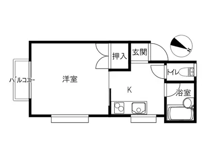 ソフィア本多町(1K/2階)の間取り写真