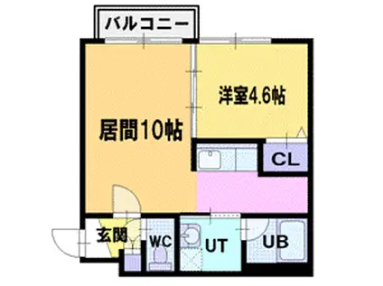 オルセー厚別中央IIA棟(1LDK/3階)の間取り写真