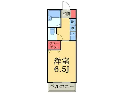 ハイツおゆみ野Ⅰ(1K/2階)の間取り写真