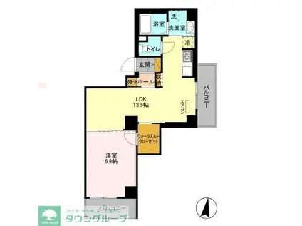 カーサ フェリーチェ(1LDK/2階)の間取り写真