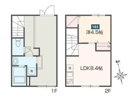 MELDIA茅ヶ崎(1LDK/1階)の間取り写真