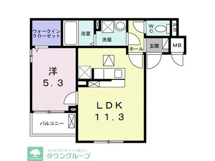 ブレジオ八広(1LDK/1階)の間取り写真