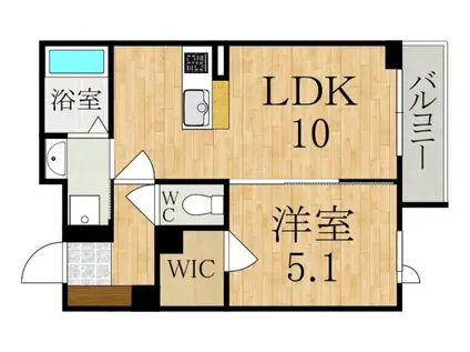 シャーメゾンアサヒIV(1LDK/3階)の間取り写真