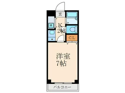 グランデ御池(1K/2階)の間取り写真