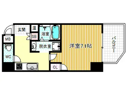 レグゼスタ福島(1K/1階)の間取り写真