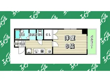 プロビデンス川原通(1K/2階)の間取り写真