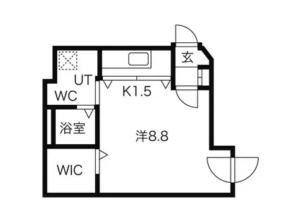 PRESTIGE SAPPORO(1K/3階)の間取り写真