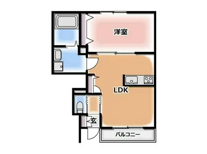PRIMAVERAプリマヴェーラ(1LDK/1階)の間取り写真