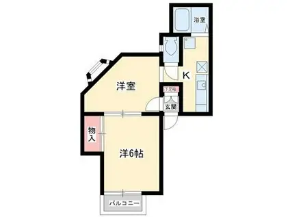 レモンライムコーポ(2K/2階)の間取り写真