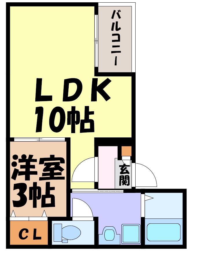 SHOKEN VILLA川名(1LDK/1階)の間取り写真