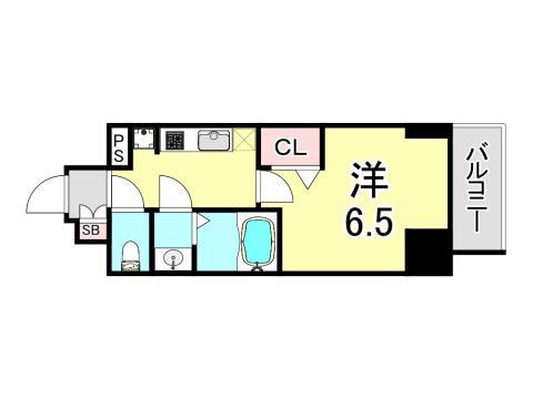 CREST TAPP DITA 神戸西パークフロント(1K/14階)の間取り写真