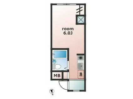 ツリーサイドB錦糸町(ワンルーム/1階)の間取り写真