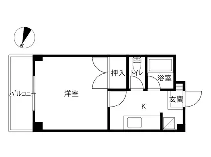 カワバハイツ(1K/1階)の間取り写真