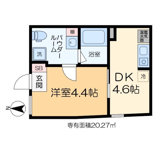 レピュア亀有レジデンス(1DK/1階)の間取り写真