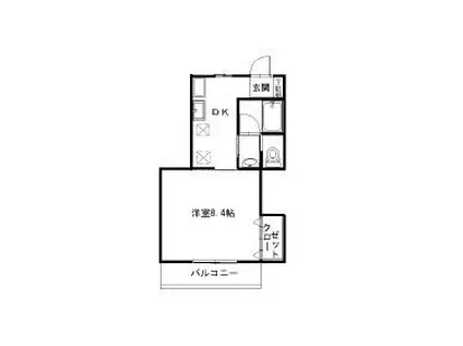 レモンハイム(1K/2階)の間取り写真