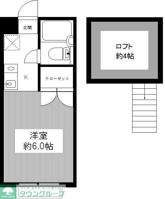 ニューあづま荘II(ワンルーム/2階)の間取り写真