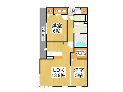 GRACIA NAVE(2LDK/2階)の間取り写真