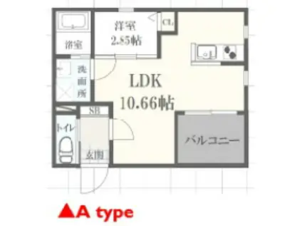 ボヌール英賀保駅前I(1LDK/3階)の間取り写真